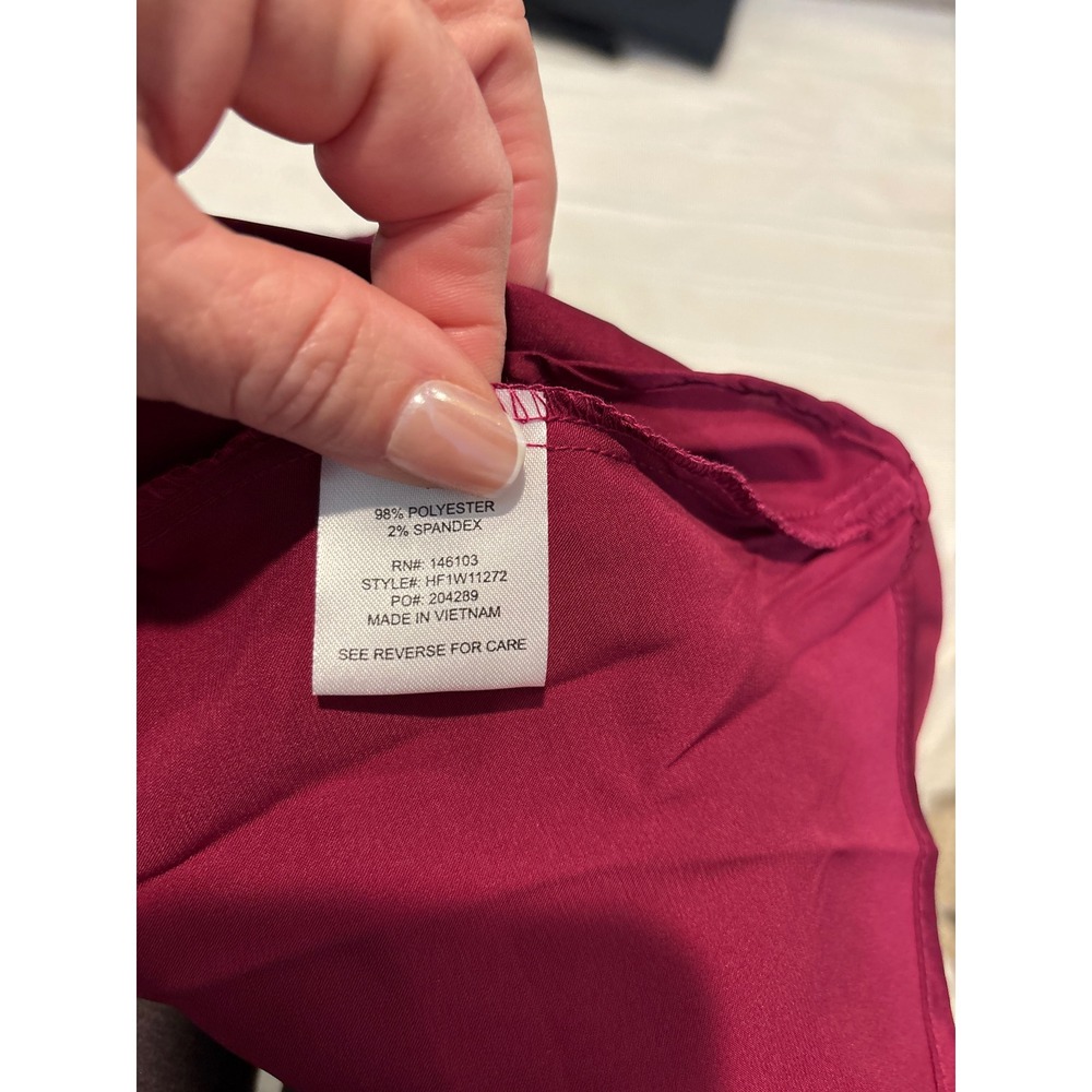 Hippie Rose Lush Berry Satin Tie Front Bow Cami Top Burgundy XS NEW! - Picture 5 of 5